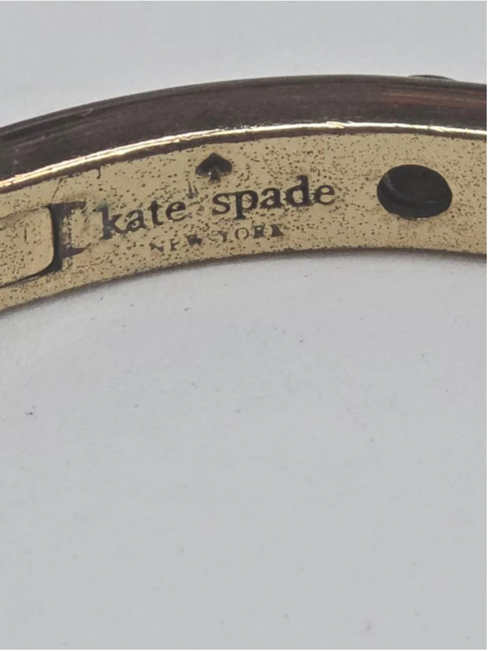 Kate Spade Goldtone Hole Station Bangle Bracelet Classic Collectible Fun - Picture 3 of 10